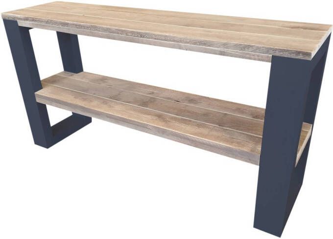 Wood4you Side table New Orleans industrial wood Antraciet Eettafels 160 cm Bijzettafel