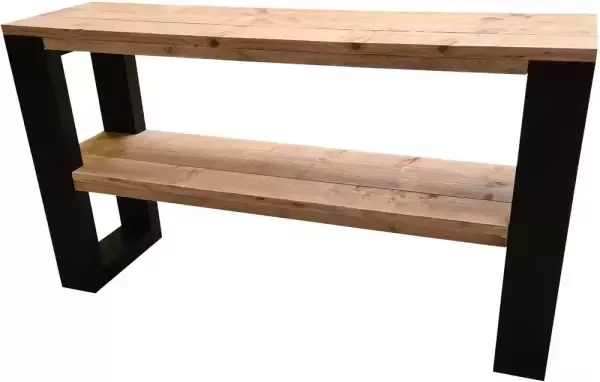 Wood4you Side table New Orleans steigerhout 120Lx78HX38D cm zwart