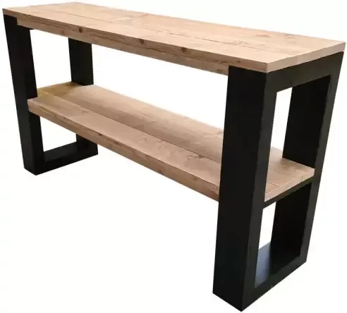 Wood4you Side table New Orleans steigerhout 170Lx78HX38D cm zwart
