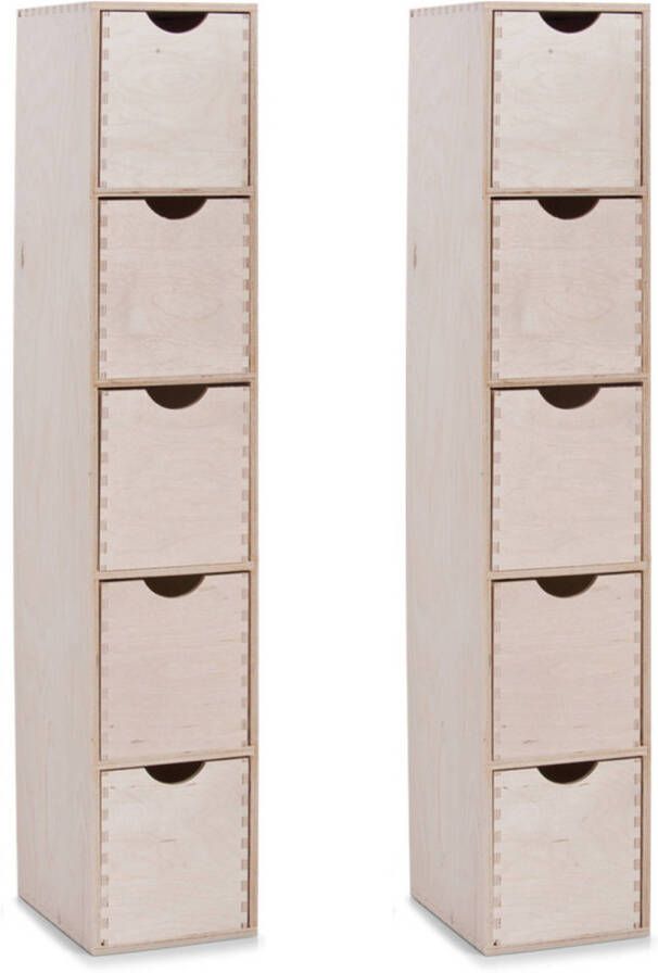Zeller ladeblok organizer 2x 5 lades 21 x 18 x 87 cm hout Ladeblok