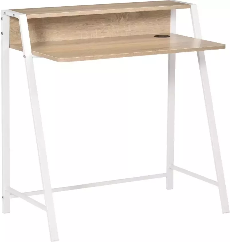 Zenzee Compact Bureau Schrijftafel Computerbureau Bureautafel 84 x 45 x 85cm Wit Hout