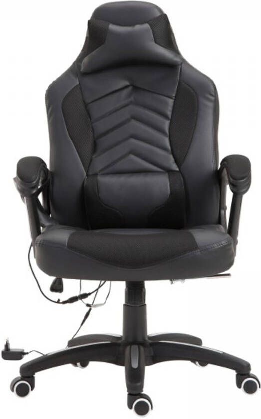Ergonomische Bureaustoel – Gamestoel – Gamechair – Massage functie – Warmtefunctie Kunstleer Zwart