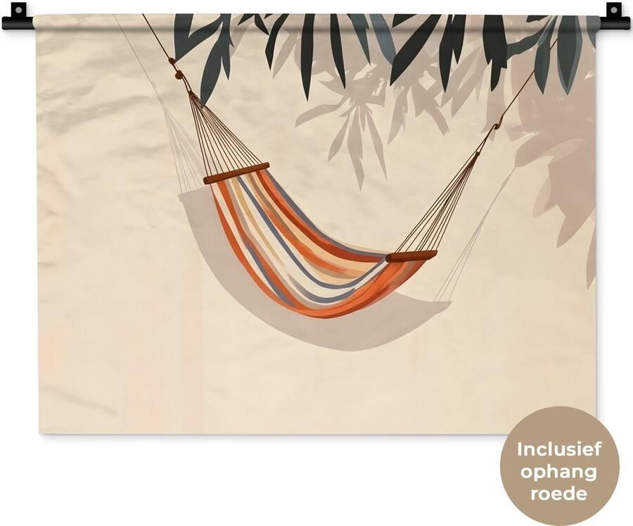 1001Tapestries Wandkleed 60x45 cm Wanddoek Hangmat Kleurrijk Bladeren Schaduw Wandtapijt Wandkleden