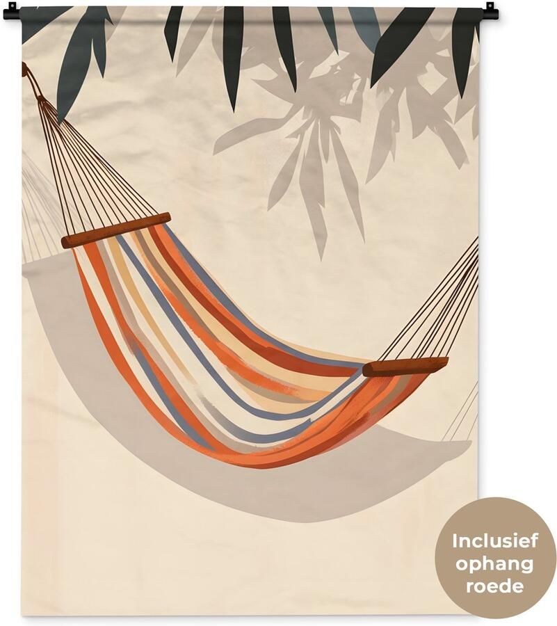 1001Tapestries Wandkleed 90x120 cm Wanddoek Hangmat Kleurrijk Bladeren Schaduw Wandtapijt Wandkleden