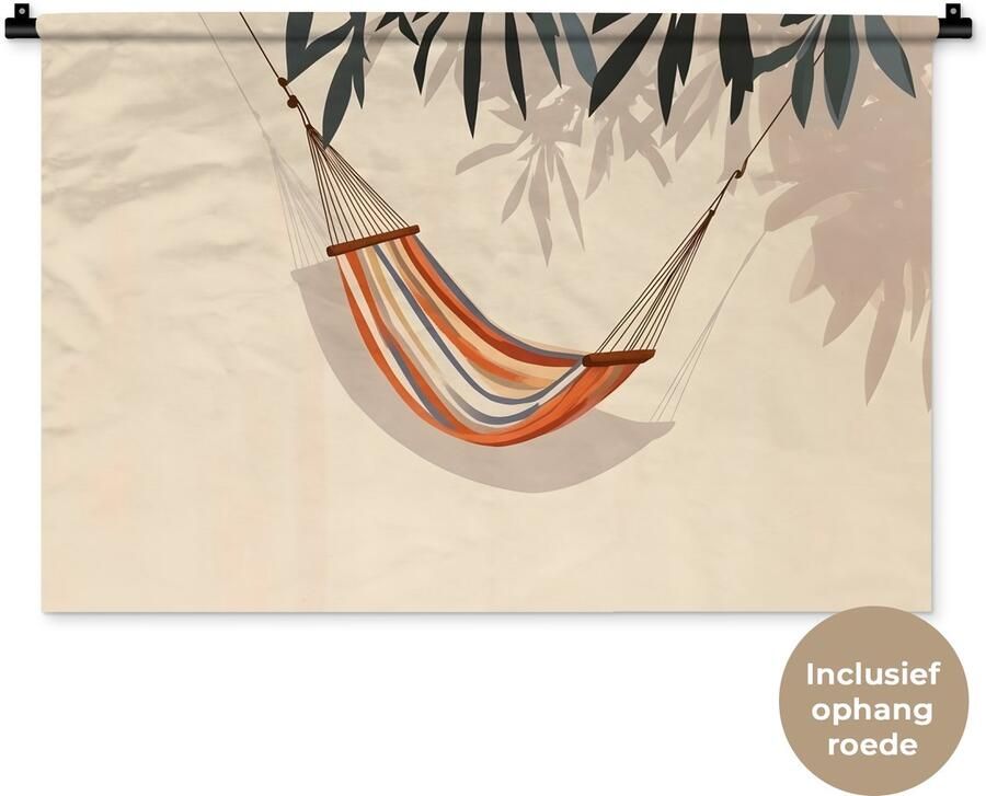 1001Tapestries Wandkleed 90x60 cm Wanddoek Hangmat Kleurrijk Bladeren Schaduw Wandtapijt Wandkleden