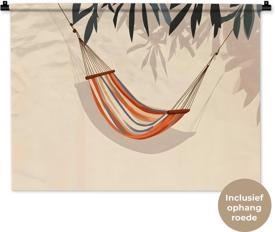 1001Tapestries Wandkleed 90x67.5 cm Wanddoek Hangmat Kleurrijk Bladeren Schaduw Wandtapijt Wandkleden