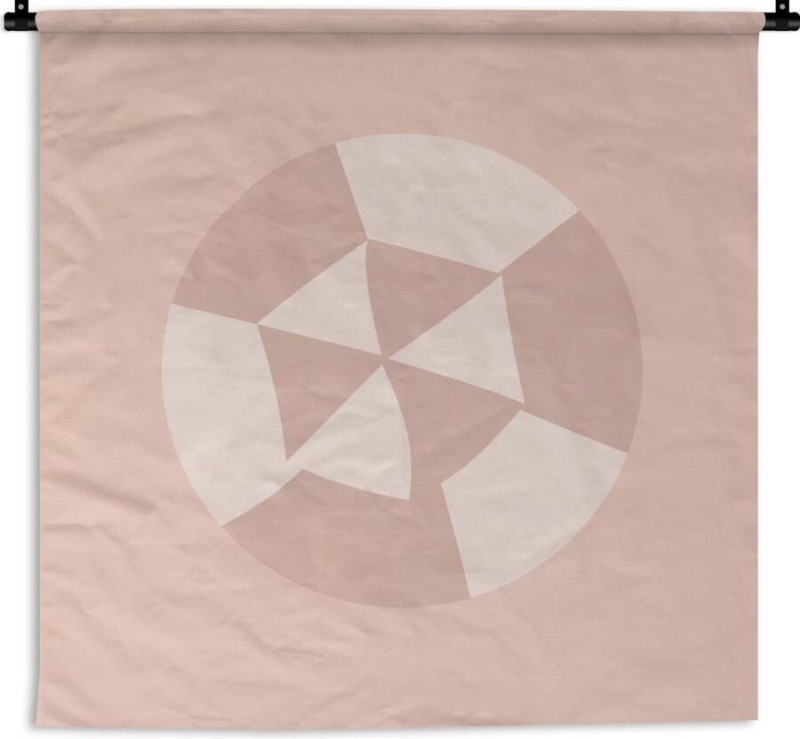 1001Tapestries Wandkleed Zomer Strandparasol Pastel 120x120 cm Wandtapijt