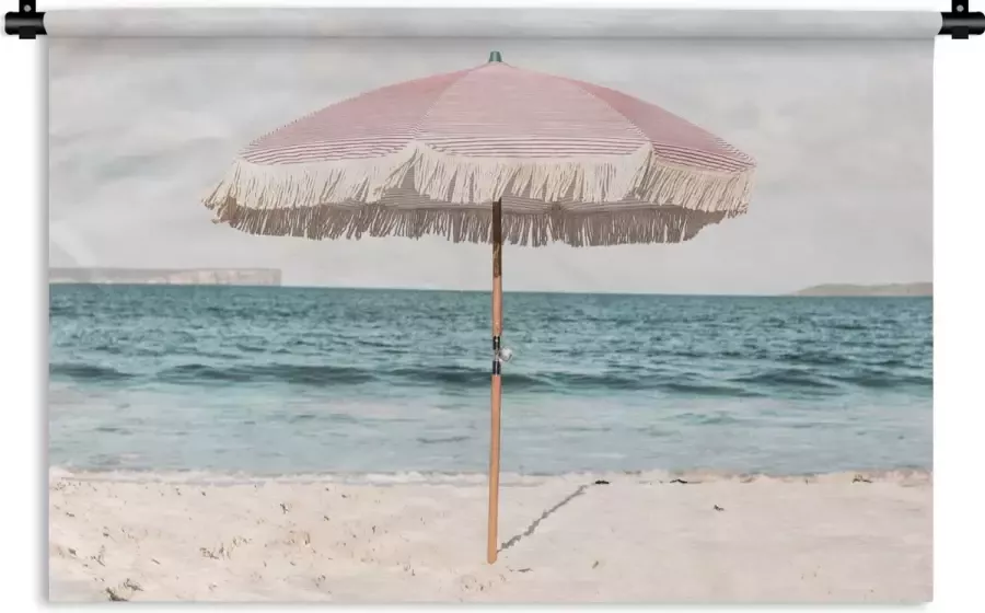 1001Tapestries Wandkleed Wanddoek Parasol Strand Zee Wolken 180x120 cm Wandtapijt - Foto 2