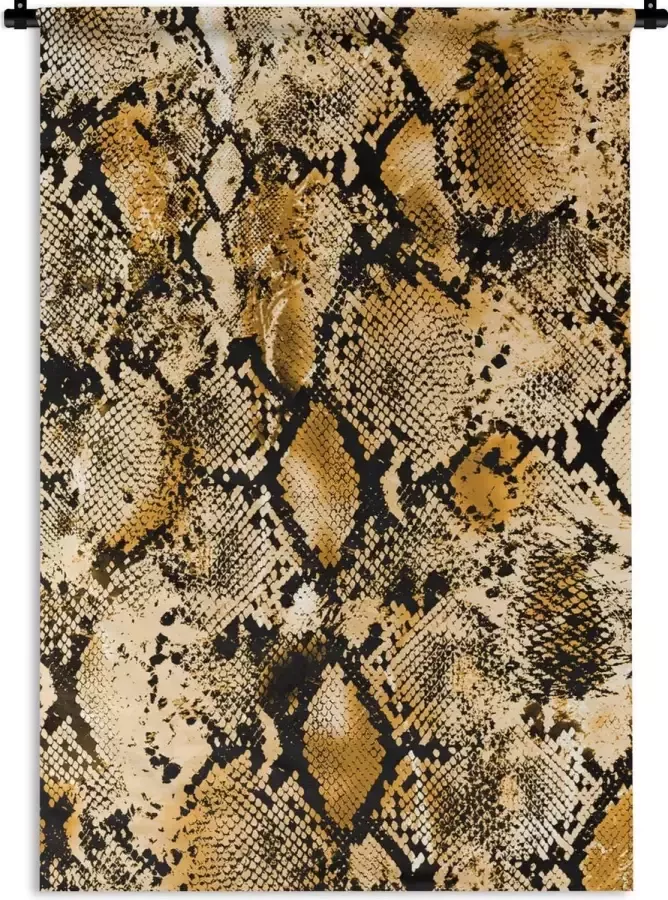 1001Tapestries Wandkleed Wanddoek Dierenhuid Slang Goud 120x180 cm Wandtapijt