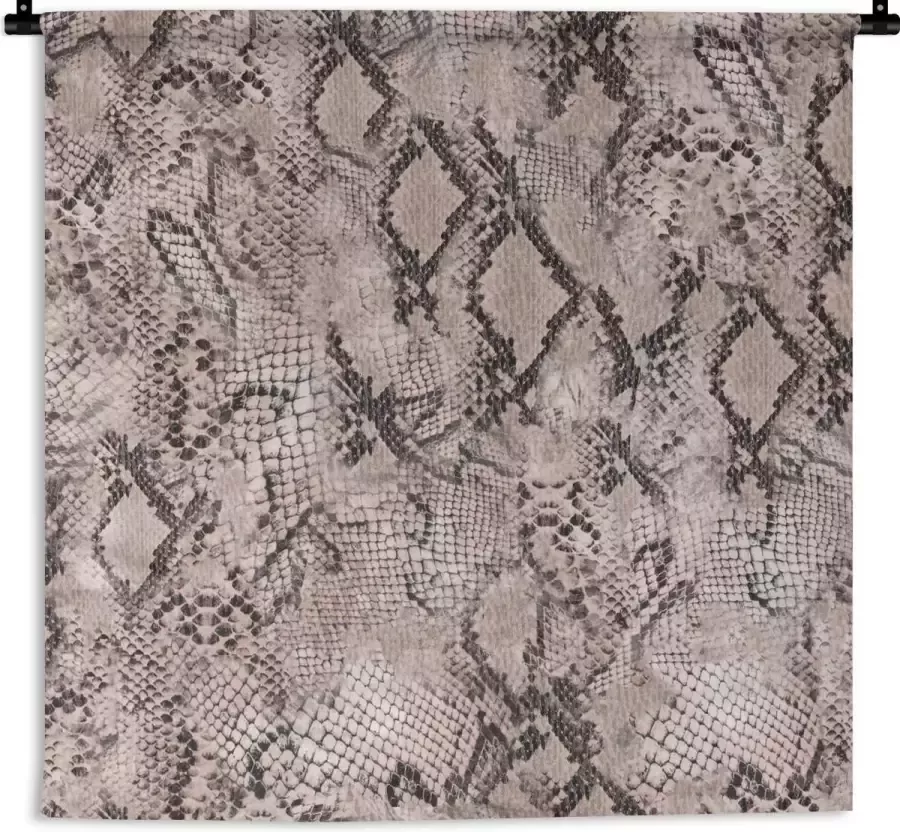 1001Tapestries Wandkleed Wanddoek Dierenhuid Slang Schubben Grijs 150x150 cm Wandtapijt