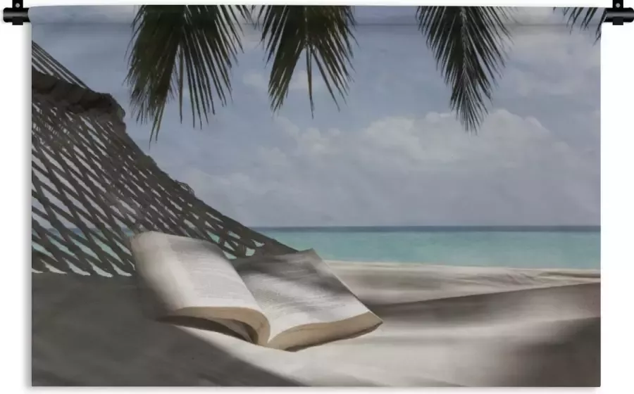 1001Tapestries Wandkleed Wanddoek Hangmat Boek Strand 120x80 cm Wandtapijt - Foto 2