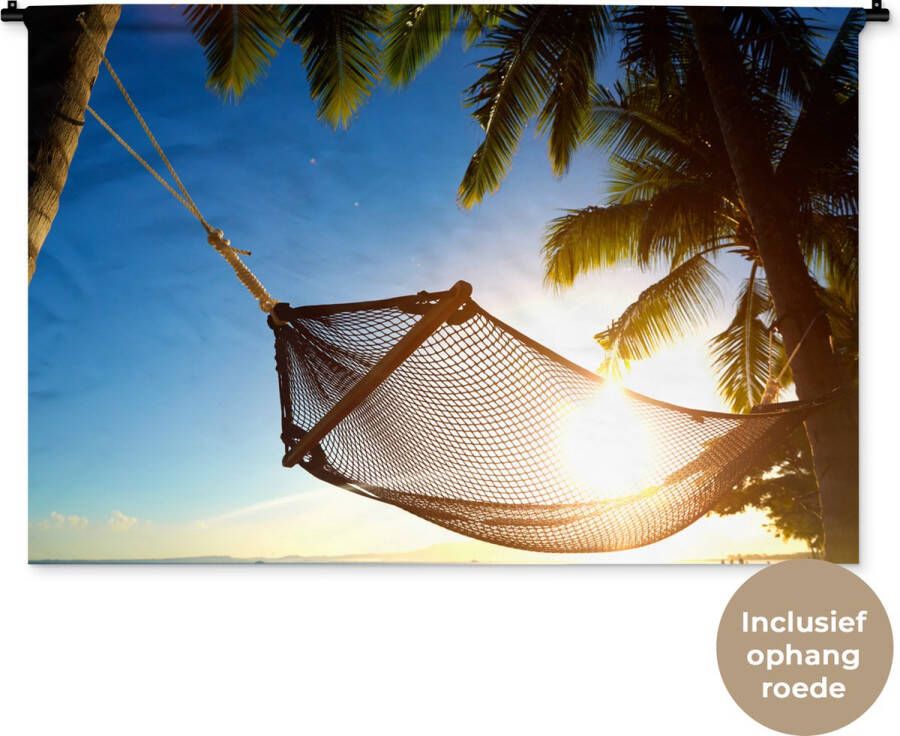 1001Tapestries Wandkleed Wanddoek Hangmat Strand Zon 120x80 cm Wandtapijt