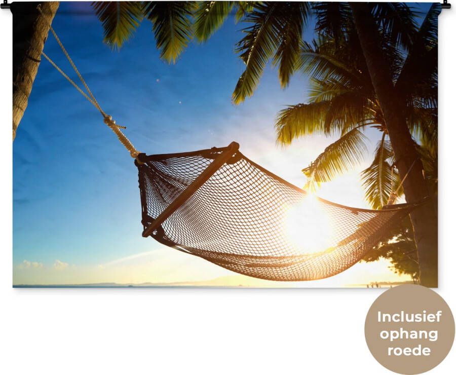1001Tapestries Wandkleed Wanddoek Hangmat Strand Zon 180x120 cm Wandtapijt
