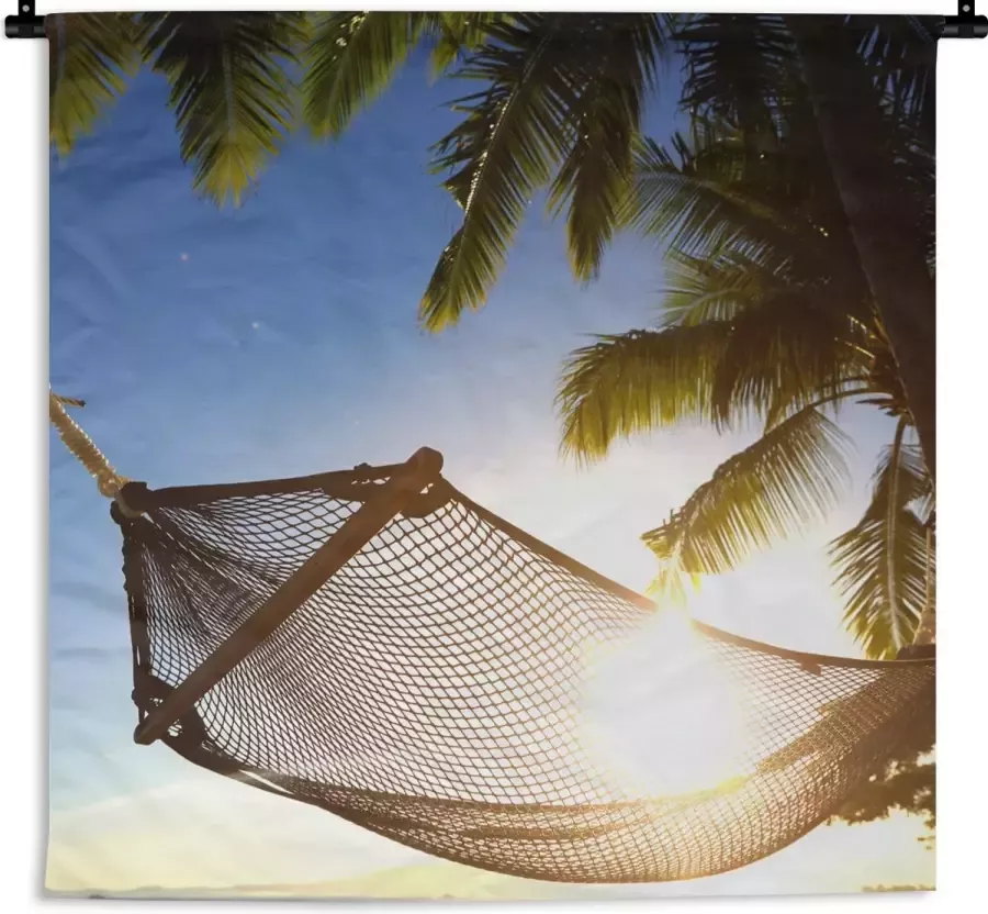 1001Tapestries Wandkleed Wanddoek Hangmat Strand Zon 180x180 cm Wandtapijt