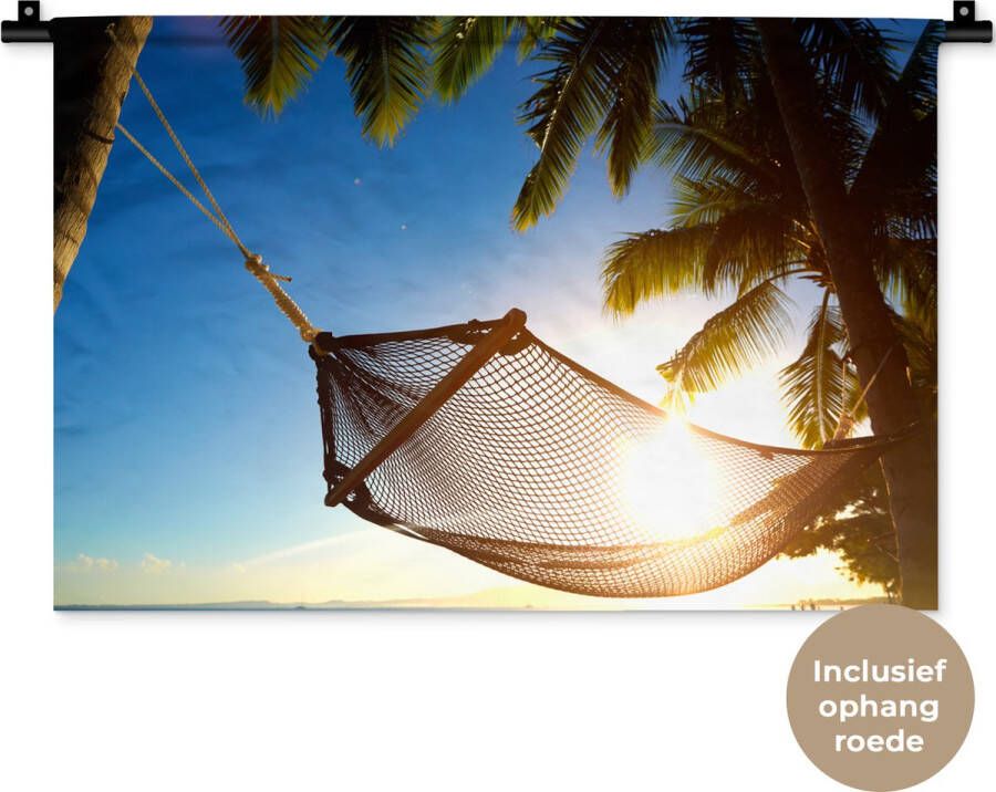 1001Tapestries Wandkleed Wanddoek Hangmat Strand Zon 60x40 cm Wandtapijt