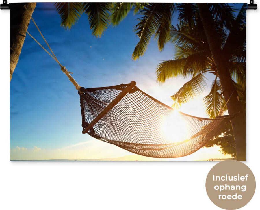 1001Tapestries Wandkleed Wanddoek Hangmat Strand Zon 90x60 cm Wandtapijt