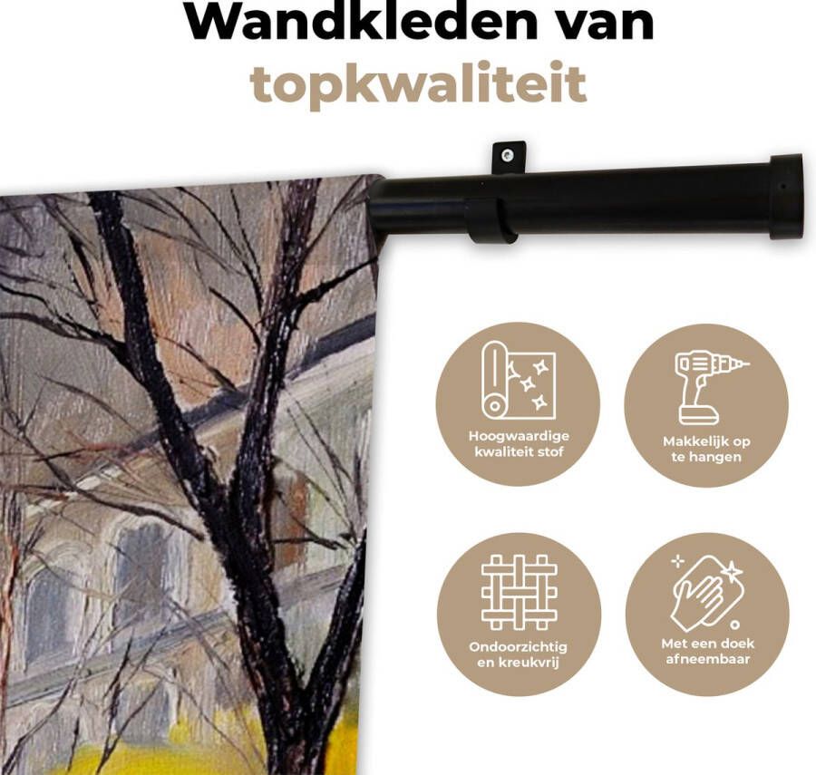 1001Tapestries Wandkleed Wanddoek Schilderij Bank Water Licht Olieverf 120x120 cm Wandtapijt