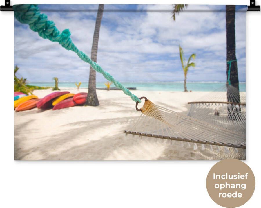 1001Tapestries Wandkleed Wanddoek Strand Boot Hangmat 60x40 cm Wandtapijt