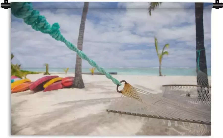 1001Tapestries Wandkleed Wanddoek Strand Boot Hangmat 60x40 cm Wandtapijt - Foto 2