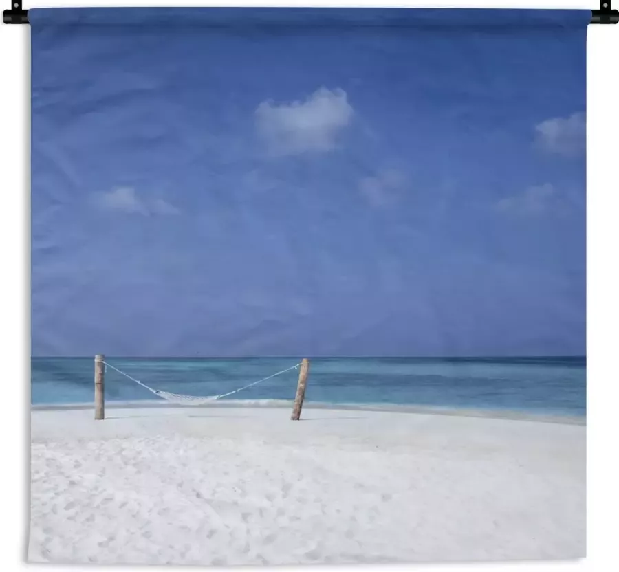 1001Tapestries Wandkleed Wanddoek Strand Hangmat Lucht 180x180 cm Wandtapijt