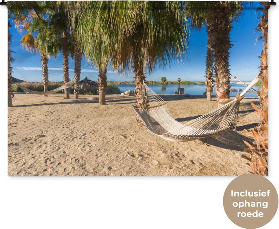 1001Tapestries Wandkleed Wanddoek Strand Hangmat Relax 180x120 cm Wandtapijt