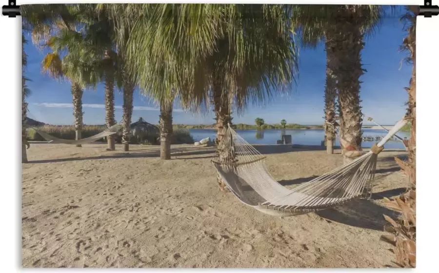 1001Tapestries Wandkleed Wanddoek Strand Hangmat Relax 180x120 cm Wandtapijt - Foto 2