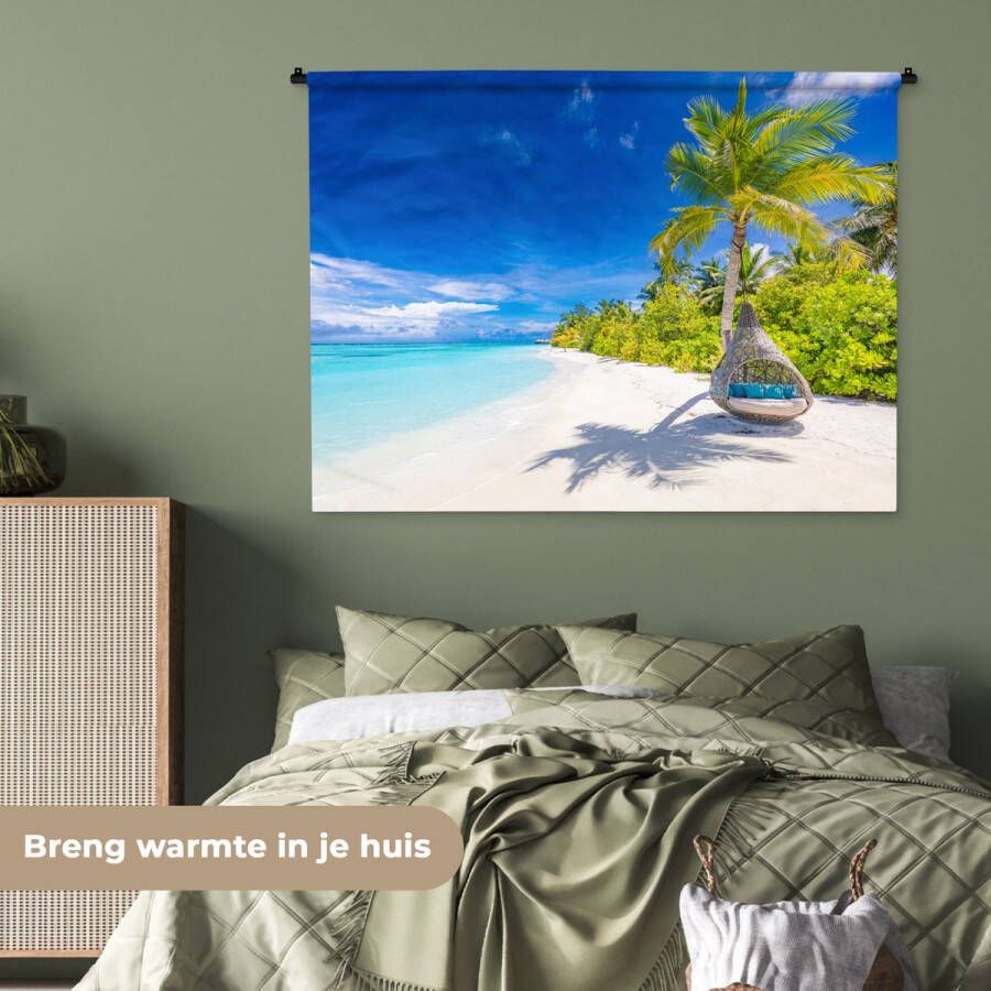 1001Tapestries Wandkleed Wanddoek Strand Palm Hangstoel 150x112 cm Wandtapijt - Foto 2