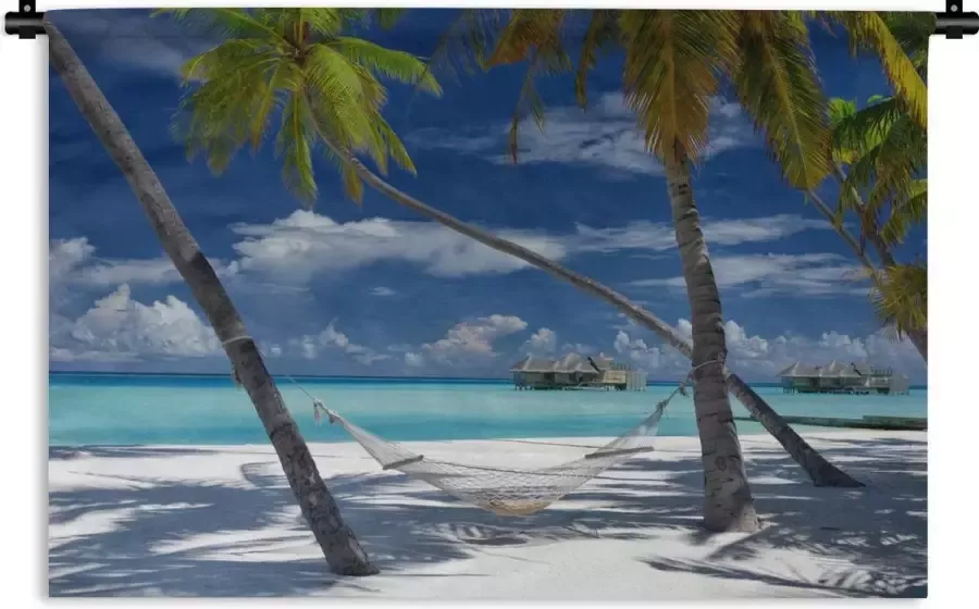1001Tapestries Wandkleed Wanddoek Strand Zomer Hangmat 180x120 cm Wandtapijt - Foto 2