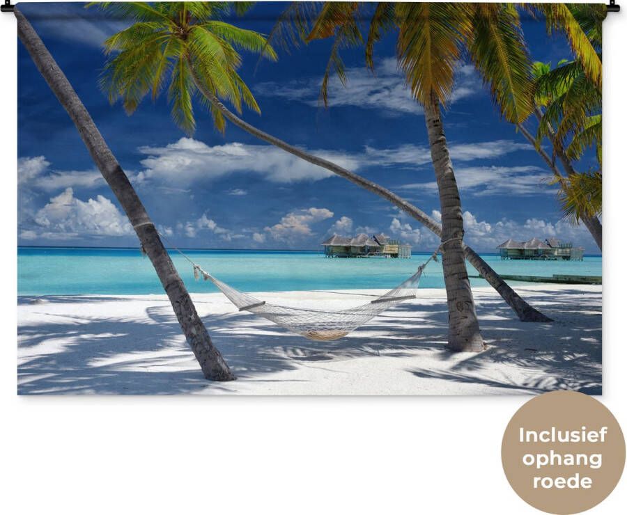 1001Tapestries Wandkleed Wanddoek Strand Zomer Hangmat 180x120 cm Wandtapijt