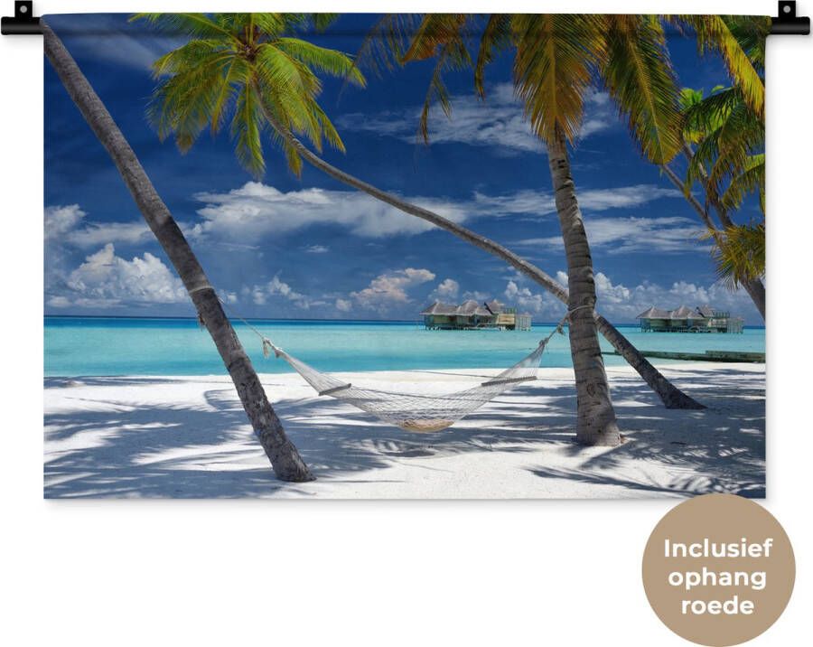 1001Tapestries Wandkleed Wanddoek Strand Zomer Hangmat 60x40 cm Wandtapijt