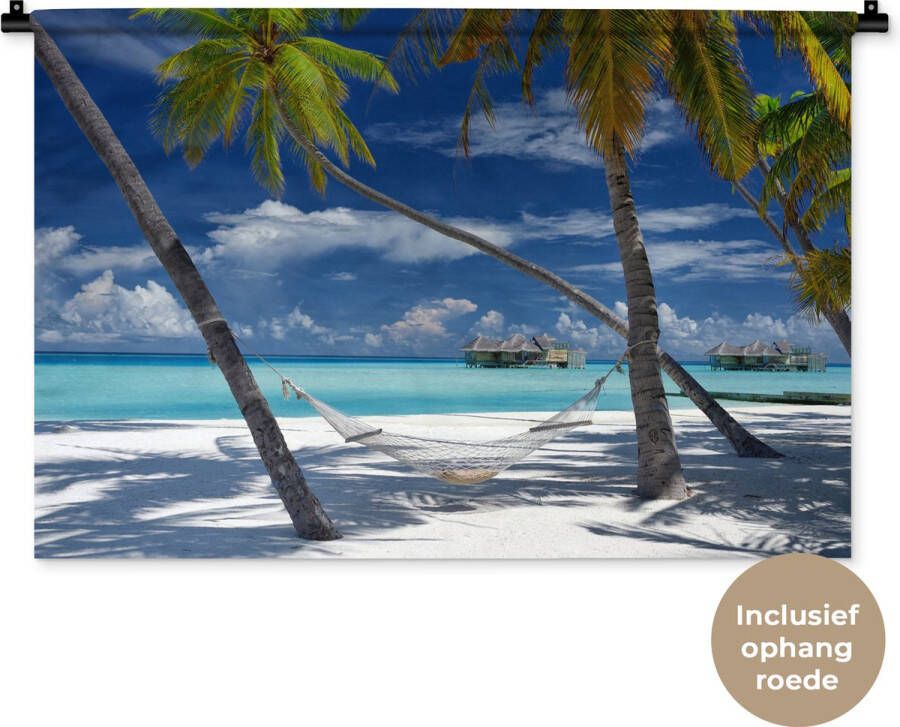 1001Tapestries Wandkleed Wanddoek Strand Zomer Hangmat 90x60 cm Wandtapijt