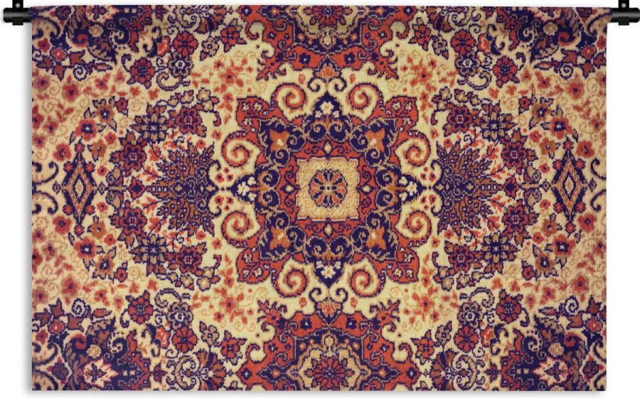 1001Tapestries Wandkleed Wanddoek Vloerkleed Patronen Mandala Geel 120x80 cm Wandtapijt