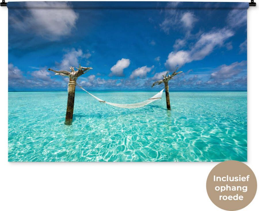 1001Tapestries Wandkleed Wanddoek Zee Hangmat Lucht 150x100 cm Wandtapijt