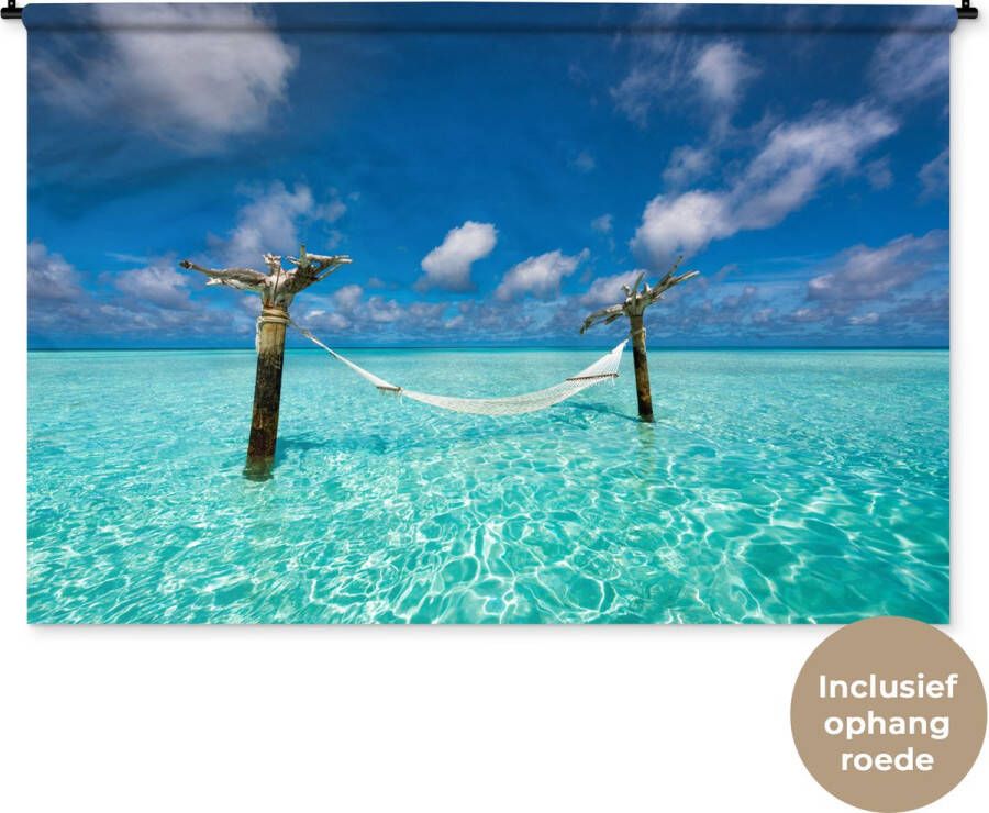 1001Tapestries Wandkleed Wanddoek Zee Hangmat Lucht 180x120 cm Wandtapijt