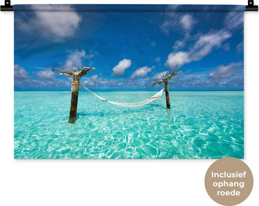 1001Tapestries Wandkleed Wanddoek Zee Hangmat Lucht 60x40 cm Wandtapijt