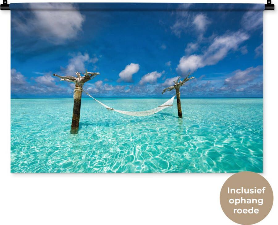 1001Tapestries Wandkleed Wanddoek Zee Hangmat Lucht 90x60 cm Wandtapijt