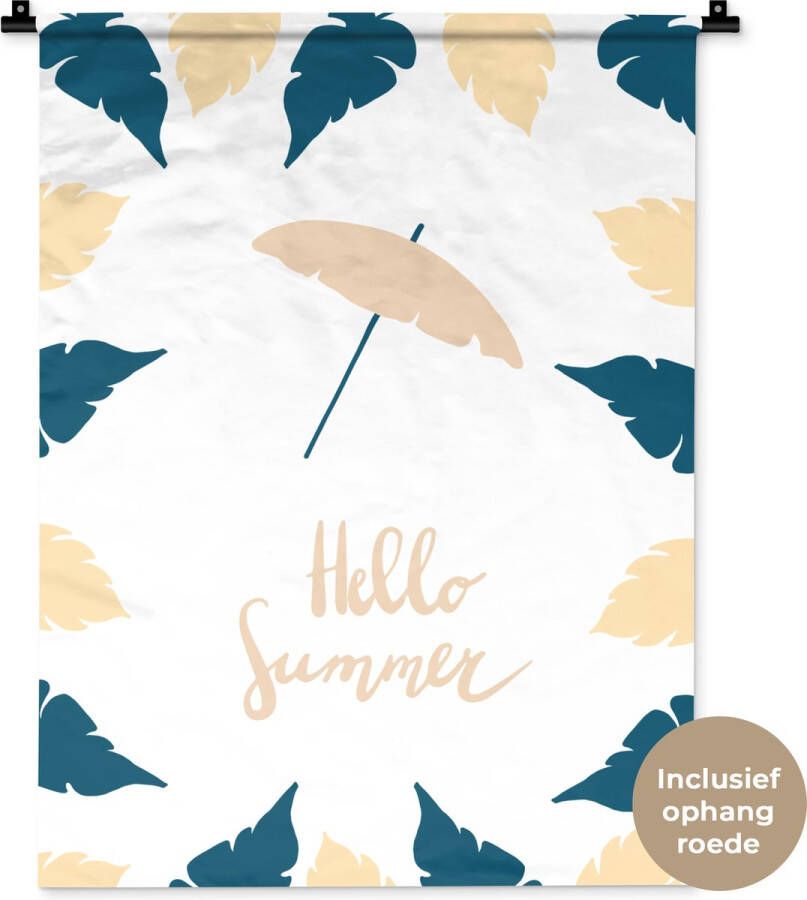 1001Tapestries Wandkleed Wanddoek Zomer Parasol Veren 60x80 cm Wandtapijt