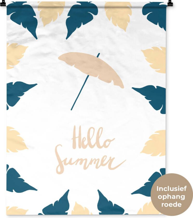 1001Tapestries Wandkleed Wanddoek Zomer Parasol Veren 90x120 cm Wandtapijt