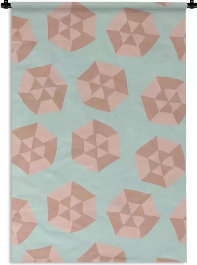 1001Tapestries Wandkleed Wanddoek Zomer Parasols Abstract 60x90 cm Wandtapijt