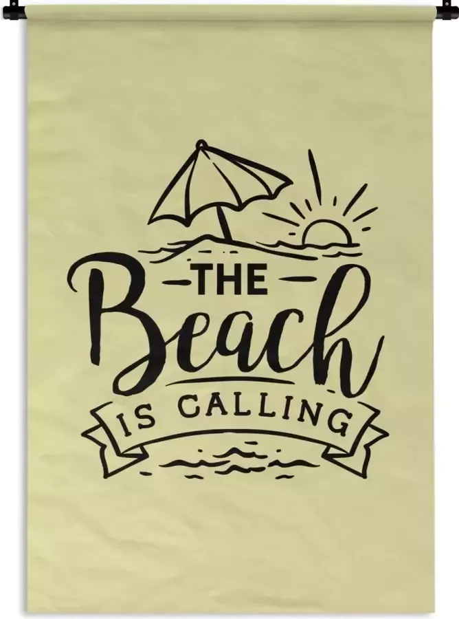 1001Tapestries Wandkleed Wanddoek Zomer Strand Parasol Spreuken 120x180 cm Wandtapijt - Foto 2