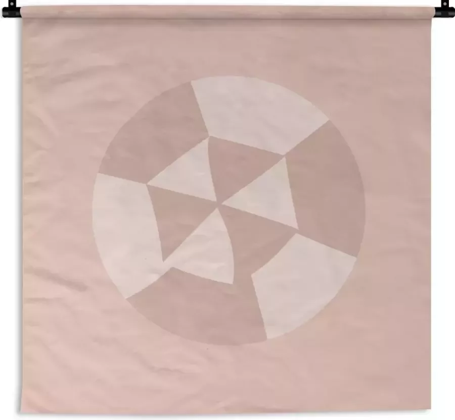 1001Tapestries Wandkleed Wanddoek Zomer Strandparasol Pastel 150x150 cm Wandtapijt