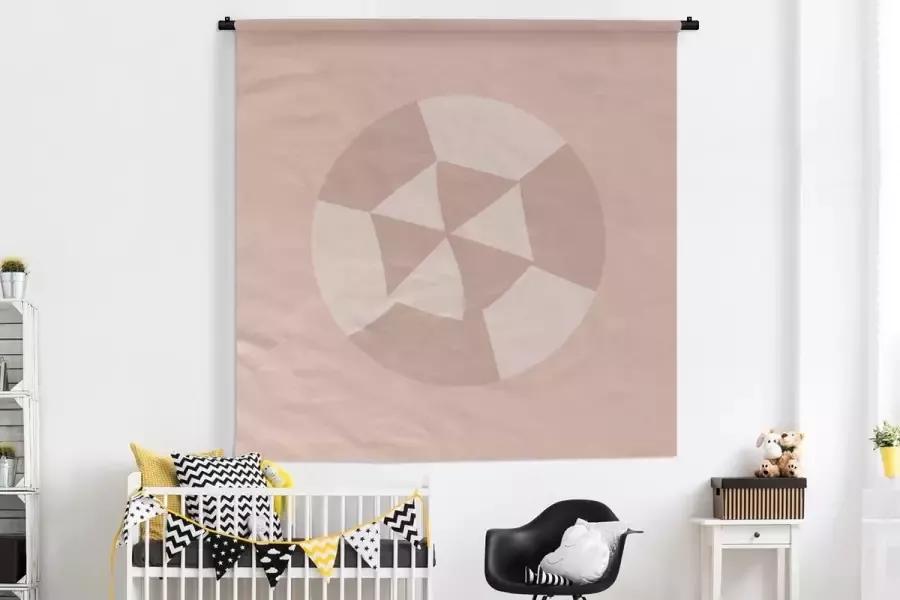 1001Tapestries Wandkleed Wanddoek Zomer Strandparasol Pastel 180x180 cm Wandtapijt - Foto 2