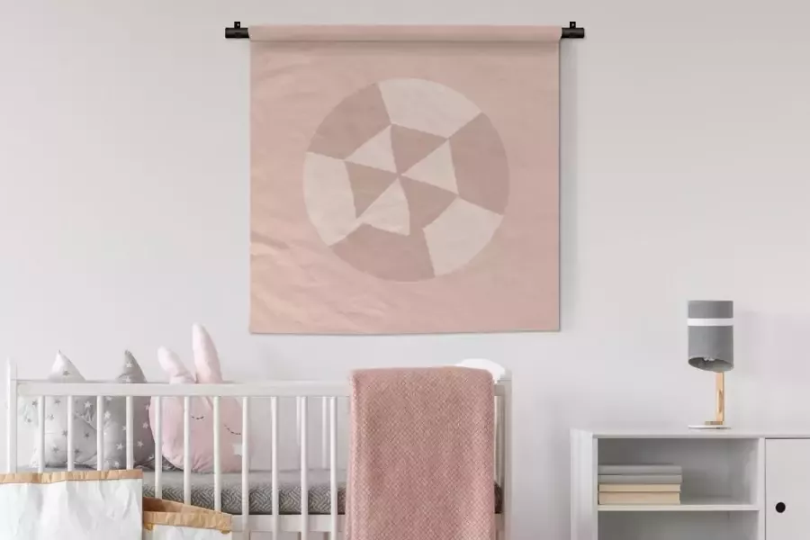 1001Tapestries Wandkleed Wanddoek Zomer Strandparasol Pastel 90x90 cm Wandtapijt - Foto 2