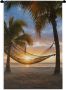 1001Tapestries Wandkleed Wanddoek Zonsondergang Hangmat Palmboom 120x180 cm Wandtapijt - Thumbnail 2