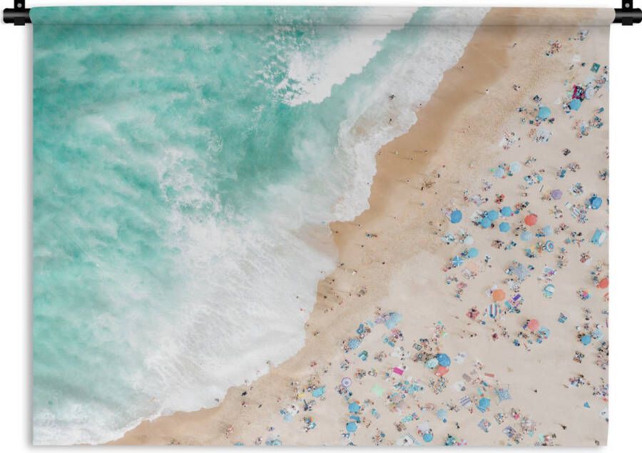 1001Tapestries Wandkleed Wanddoek Zee Strand Parasols Zomer 120x160 cm Wandtapijt - Foto 3