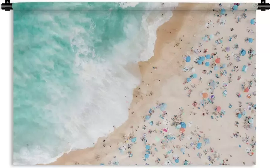 1001Tapestries Wandkleed Wanddoek Zee Strand Parasols Zomer 120x160 cm Wandtapijt - Foto 2