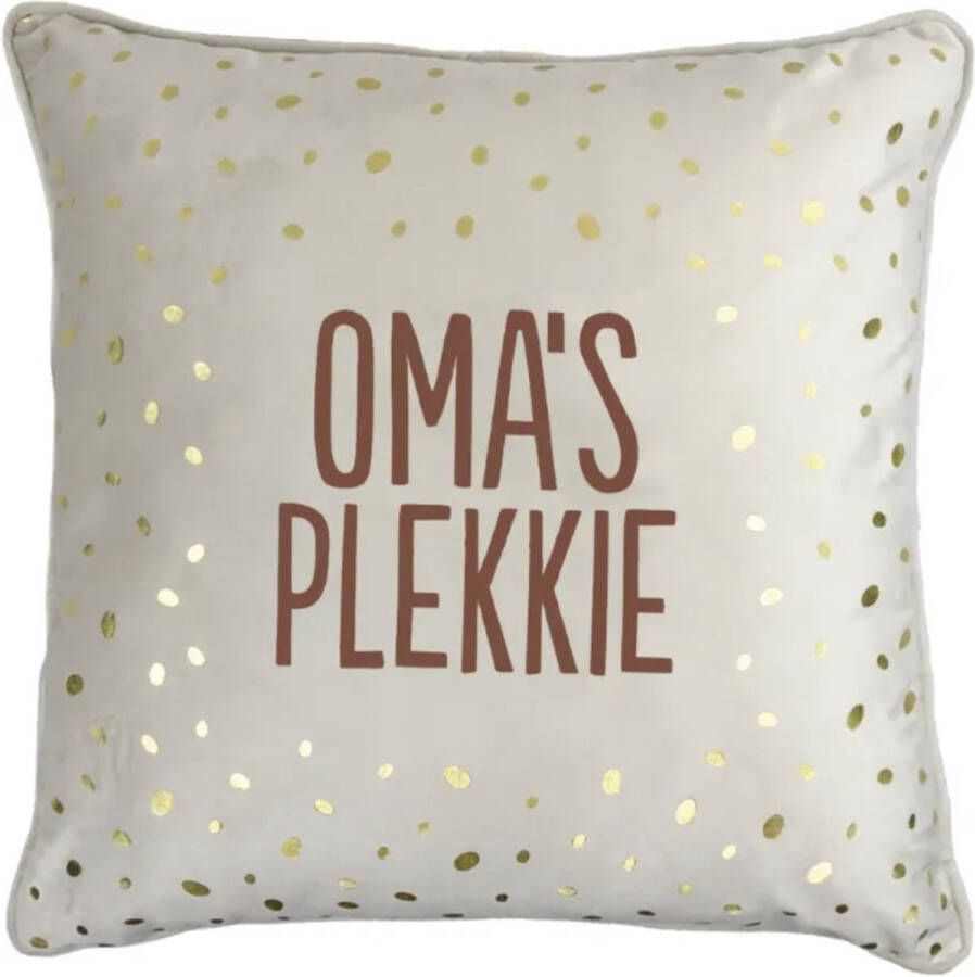 100%LEUK Sierkussen 45x45 'Oma s plekkie' kussen voor bank stoel binnen