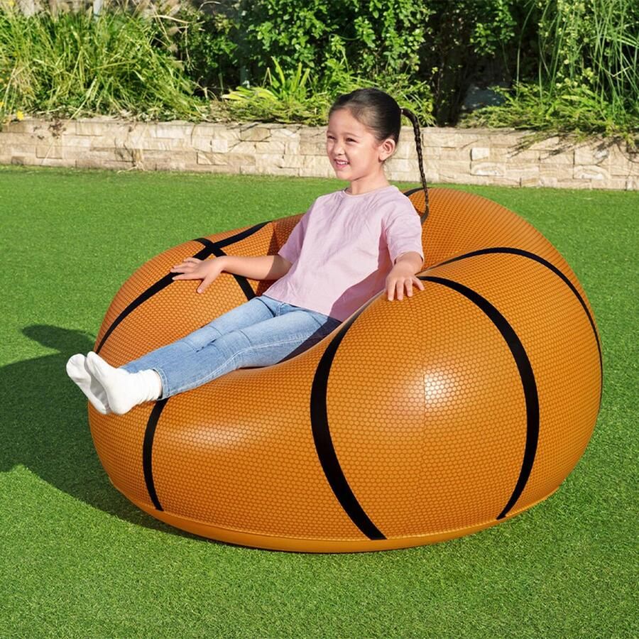 1497 Opblaasbare stoel Bestway Oranje 114 x 112 x 66 cm Basketbal