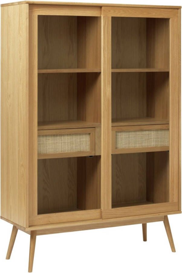 24Designs Firenze Vitrinekast B110 X D40 X H160 Cm Eiken Naturel - Foto 1