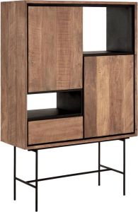 24Designs Metropole Boekenkast Laag – B100 X D40 X H150 Cm Teakhout